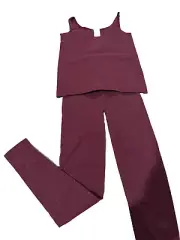 Wolford Shiny 2 Piece Set Top & Leggings Color: Mineral Red/Pink Size: Small