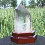 1.1kg Natural Phantom Ghost Quartz Obelisk Quartz Cystal Point Wand Tower + Stan
