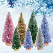Mini Christmas Tree Snow Frost Small Pine Tree DIY Craft Desktop Decoration Xmas