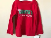 NWT Carter's Red Santa's Little Helper Santa Hat Sparkle Girls’ Top Size 18M