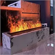 Electric Fireplace Electric Fireplace 3D Atomized Fireplace Embedded Recessed Electric Fireplace Simulation Flame Light Electronic Fireplace Fake Flame Fireplace Heater(1.2m)