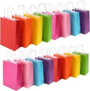 24 Piece Party Favor Gift Bags, 8 Colors Kraft Paper Candy Bags Bulk, Goodie ...