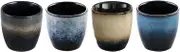 Lxuwbd- Ceramic Teacup, Kung Fu Tea Set, Coffee Cup，Yerba Mate Set - Ceramic Mate CupSet of 4 (4-Color, Ceramic Cups)