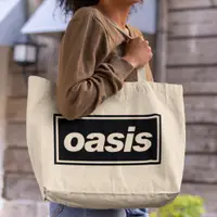 在飛比找蝦皮商城優惠-Oasis Logo black 帆布環保大購物袋 米白 帆