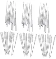 KONTONTY 60pcs Heavy Duty Sewing Machine Needles Self-Threading Long Heavy Duty Embroidery Machine Accessories