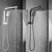 ACA 10" Ultrathin Shower Head Handheld Heads Gooseneck Wall Arm Set WELS Chrome Black