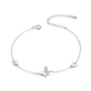 Silver plating Bracelet Bangle for Women Flying Butterfly Adjustable Wedding Anniversary Gift Bracelets Jewelry