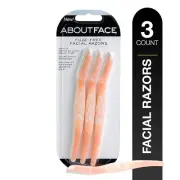 About Face Fuzz-Free Facial Razors for Shaving & Exfoliating - Includes 3 Beauty