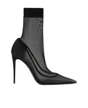 Dolce Gabbana Pointed-Toe Logo-Plaque Ankle Boots 41 Black