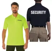 Men's Moisture Wicking Security Polo Shirt Midnight Navy or Safety Green