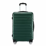 Carry On Luggage Suitcase Traveller Bag Travel Hard Shell Case Lightweight with Wheels Checked Travelling Rolling Trolley TSA Lock Green