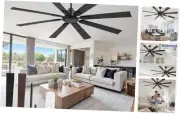 65 Inch Ceiling Fan No Light with Remote, Black Large Ceiling Fan Without