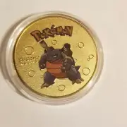 Pokemon Blastoise Gold Plated Commemorative Coin Medallion w/ 2023