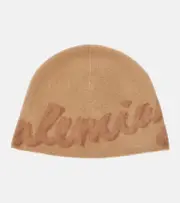 [Balenciaga] Balenciaga Logo wool and cashmere beanie UK 6 7/8 beige