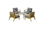 Livsip Outdoor Lounge Set 5PCS Patio Furniture Sets 70cm Grey Coffee Side Table