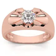 Bliss Diamond Men's 3/4Ct Solitaire Diamond Wedding Anniversary Ring 14k Gold Band Lab Grown in 14K Rose Gold at Nordstrom, Size 11