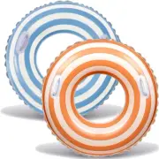 2PCS Pool Floats for Striped Swim Ring Pool Floaties Inflatable Swimming Pool Ra