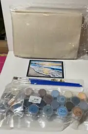 Painting By Numbers Kit DIY Paint Number Ocean Canvas Paint Beach Sunset NEW