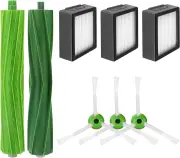 Replacement Parts for Roomba i7 i7 + / i7 Plus E5 E6 E7, Robot Spare Parts Accessories with 3 Filters, 3 Side Brushes, 1 Main Brush