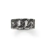 40% SALE!-Genuine Thomas Sabo Black Wide Chain Ring Size 58 - RRP $449