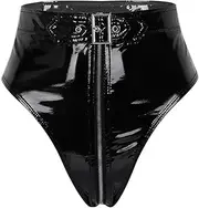 [GRRKDFQ] Women's Erotic, Chemises & Negligees Zipper Crotch High-Waisted Panties
