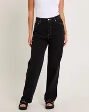 High Baggy Denim Jeans Throwback Black