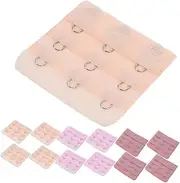 [Generic] 18pcs Underwear Stainless Steel Buckle Hook Bra Extender Buckles Band Extender Bra Supplies Elastic Bra Extension Straps Bra Back Extension Underwear Accessories Polyester
