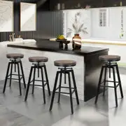 4x ALFORDSON Bar Stools Industrial Backless Black