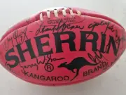 SHERRIN LEATHER AFL SIGNED HALL OF FAME GREATS OF THE FAME FOOTBALL FLOWER LONG