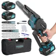 Professional Mini Chainsaw Cordless 8 inch + 6 inch, Electric Chainsaw Cordle...
