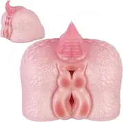 Animal Pink Dragon Masturbators with Anal Tunnel & Vagina 2 in 1 3D Anal Ass Pocket Pussy Big Monster Masturbators Erotic Sex Toys for Men