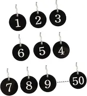 BESTYASH 50Pcs Acrylic Round Number Tags Rings for Hotels and Malls Durable Hollowed Key Tags for Organizing Lines and Identifying Guests Chic Design for Versatile Use