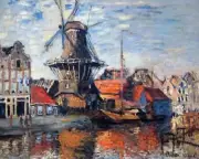 The Windmill Onbekende Gracht By Claude Monet Painting Paint By Numbers Kit DIY