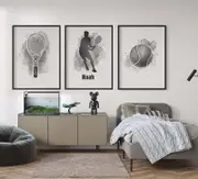 [Namly Design] Personalised Poster - Tennis Art / Set of 3
