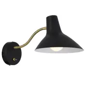 Farbon Wall Light Black Metal Brass Matt Rocket Switch - FARBON WBS-BK