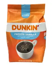 Dunkin French Vanilla Ground Coffee 18 oz Big Bag