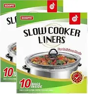 [ECOOPTS] 20 Count Slow Cooker Liners by | Large Cooking Bags Fit 3-8.5 Quarts (20 Bags)