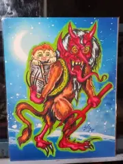 MONSTER ART PRINT KRAMPUS CHRISTMAS X MAS WEIRDO FREAK SCHERES