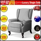 Artiss Recliner Chair Luxury Lounge Armchair Single TV Sofa Couch Fabric Grey