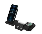 4 in 1 Wireless Charger Stand Digital Clock with time display for iphone and Airpods