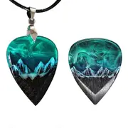 Guitar Touch Luminous Pick Epoxy Resin Guitar Pick Northern Lights Necklace Bass Guitar Pick As shown