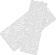 Generic 2Pcs Quilting Template Embroidery and Patchwork Tool for DIY Craft Projects Easy to Use with Marking Pattern for Beginners and Tailors for Sewing Crafts
