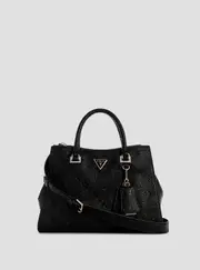 GUESS Women's Black Cresidia Society Satchel Bag