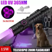 UV Ultra Violet LED Flashlight Blacklight Light 365/395 nM Inspection Lamp Torch