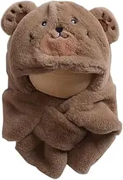 [RYZGOJV] Kids Winter Hat Scarf Set, Unisex Kids Toddler Children Hat with Neck Warmer Winter Warm Kids Gift Bear-Coffee, Coffee