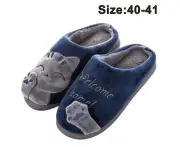 Cartoon Slippers Winter Home Cotton Slippers 40-41 Boy dark blue - Boy dark blue