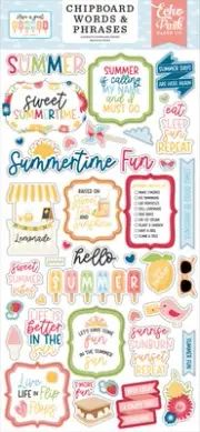 3 Pack Echo Park Chipboard 6"X13"-Word & Phrases,Have A Great Summer 5A002L6K-1G