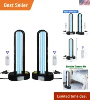 Dual Function UV-C Disinfection Lights 38W 2 Pack with Reliable Remote Control