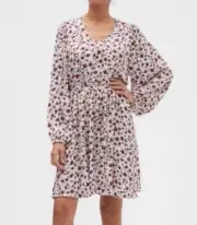 NWT Banana Republic White Floral Ballon Sleeve Fit & Flare Dress Sz XS