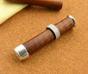 Garrison Style Down Lock Slide Band Reel Seat - Silver Hardware Walnut Insert